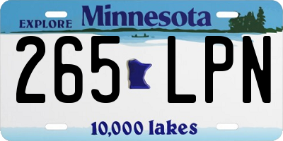 MN license plate 265LPN