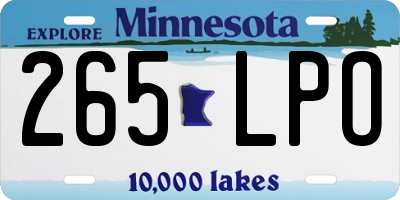 MN license plate 265LPO