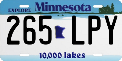 MN license plate 265LPY
