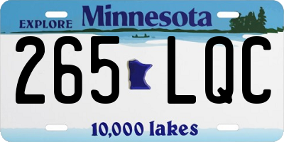 MN license plate 265LQC