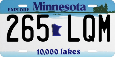 MN license plate 265LQM