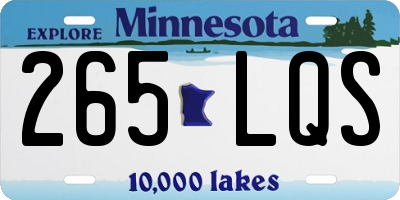 MN license plate 265LQS