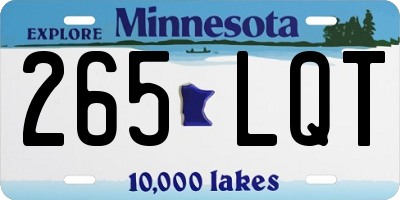 MN license plate 265LQT
