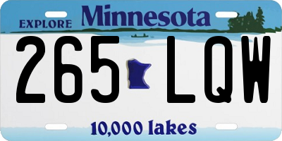 MN license plate 265LQW