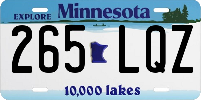 MN license plate 265LQZ