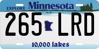 MN license plate 265LRD