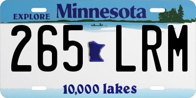 MN license plate 265LRM