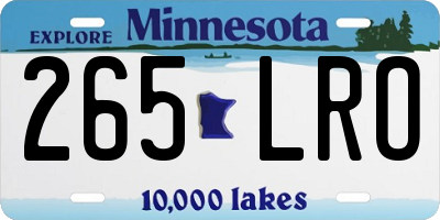 MN license plate 265LRO