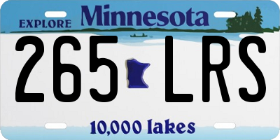 MN license plate 265LRS