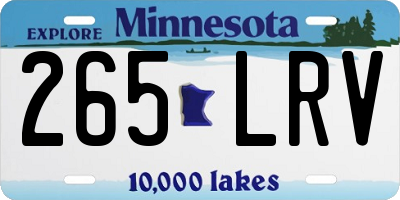 MN license plate 265LRV