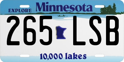 MN license plate 265LSB