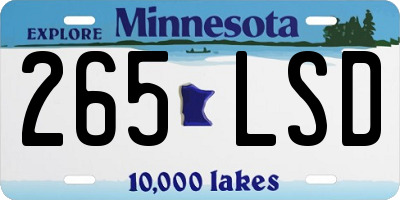 MN license plate 265LSD