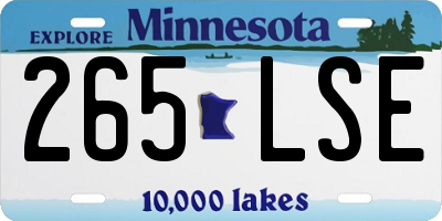 MN license plate 265LSE