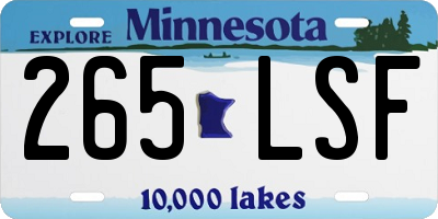 MN license plate 265LSF