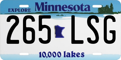 MN license plate 265LSG