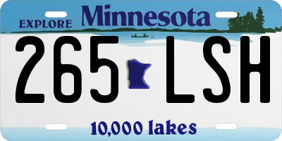 MN license plate 265LSH