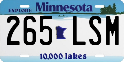 MN license plate 265LSM