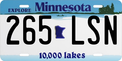 MN license plate 265LSN