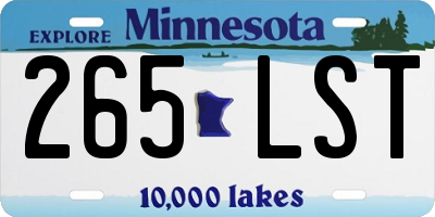 MN license plate 265LST