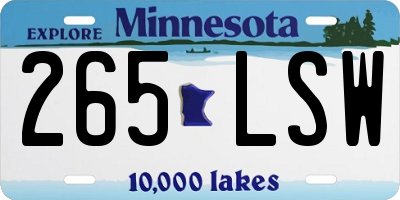 MN license plate 265LSW