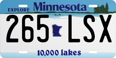 MN license plate 265LSX