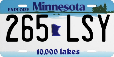 MN license plate 265LSY