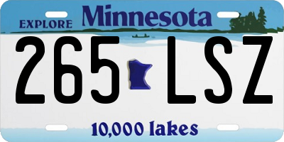 MN license plate 265LSZ