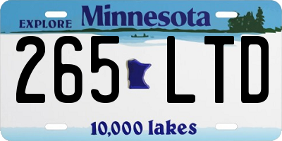 MN license plate 265LTD