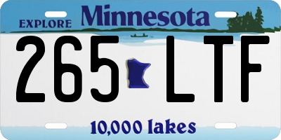 MN license plate 265LTF
