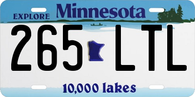 MN license plate 265LTL