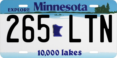 MN license plate 265LTN