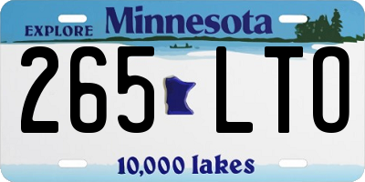 MN license plate 265LTO
