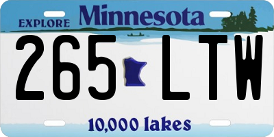 MN license plate 265LTW