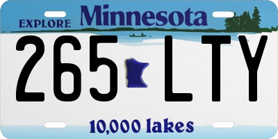 MN license plate 265LTY