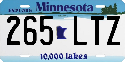 MN license plate 265LTZ