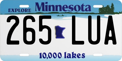 MN license plate 265LUA