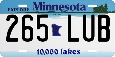 MN license plate 265LUB