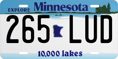 MN license plate 265LUD