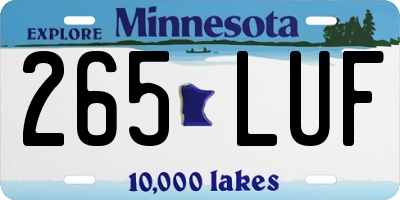 MN license plate 265LUF