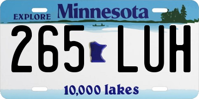 MN license plate 265LUH