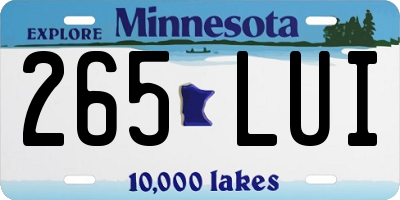 MN license plate 265LUI