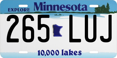 MN license plate 265LUJ