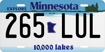 MN license plate 265LUL