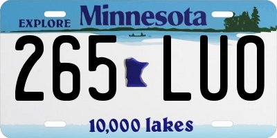 MN license plate 265LUO