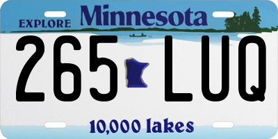 MN license plate 265LUQ