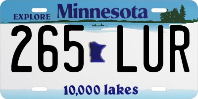 MN license plate 265LUR