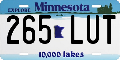 MN license plate 265LUT