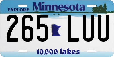 MN license plate 265LUU