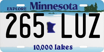 MN license plate 265LUZ