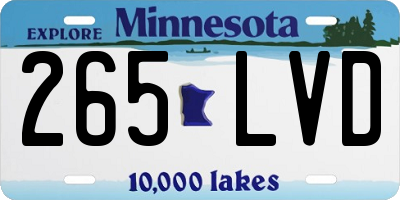 MN license plate 265LVD